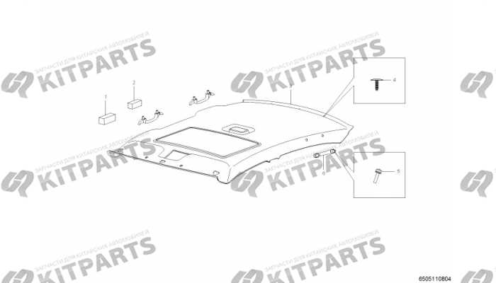 Обивка потолка (люк) Lifan